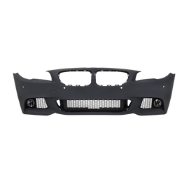 Front bumper in sports design with PDC holes, SRA and fog lights suitable for 5 Series F10 Sedan built 01.2010-06.2015 and F11 Touring built 04.2010-