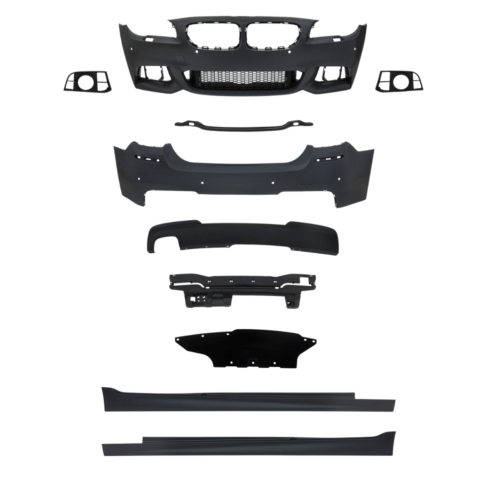Bumper kit in sports design including side skirts with PDC holes suitable for BMW 5 Series F10 LCi model year 2013-2017