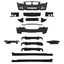 Load image into Gallery viewer, Bumper kit set including side skirts with PDC holes suitable for BMW 5 Series F10 Sedan built 2010 - 2013