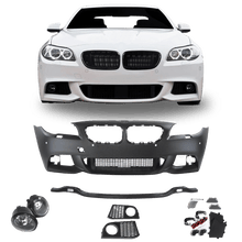 Load image into Gallery viewer, Front bumper in sports design with PDC holes, SRA and fog lights suitable for 5 Series F10 Sedan built 01.2010-06.2015 and F11 Touring built 04.2010-