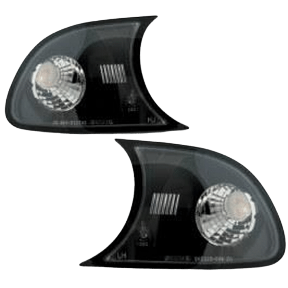 Frontblinker Set Klarglas Schwarz passend für BMW E46 Coupe Cabrio Bj 98-01