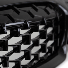 Laden Sie das Bild in den Galerie-Viewer, Set Diamant Wabengrill Kühlergril Schwarz Glanz Sport passt für BMW 3er G20 G21