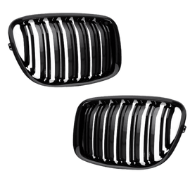 Double-bar radiator grille black GLOSS for BMW 5 Series F07 GT 08-17