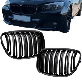 Double-bar radiator grille black GLOSS for BMW 5 Series F07 GT 08-17