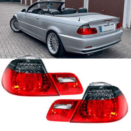 LED Rückleuchten SET passt für BMW E46 Cabrio Rot Smoke 99-03 auf Facelift Look