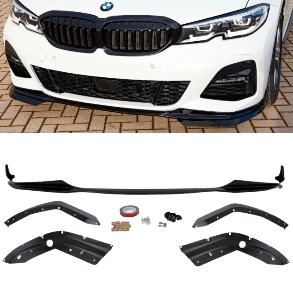 Sport-Performance Frontspoiler Lippe Schwarz glanz passt für BMW 3er G20 G21 M-Paket ab 2019