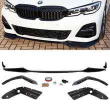 Laden Sie das Bild in den Galerie-Viewer, Sport-Performance Frontspoiler Lippe Schwarz glanz passt für BMW 3er G20 G21 M-Paket ab 2019