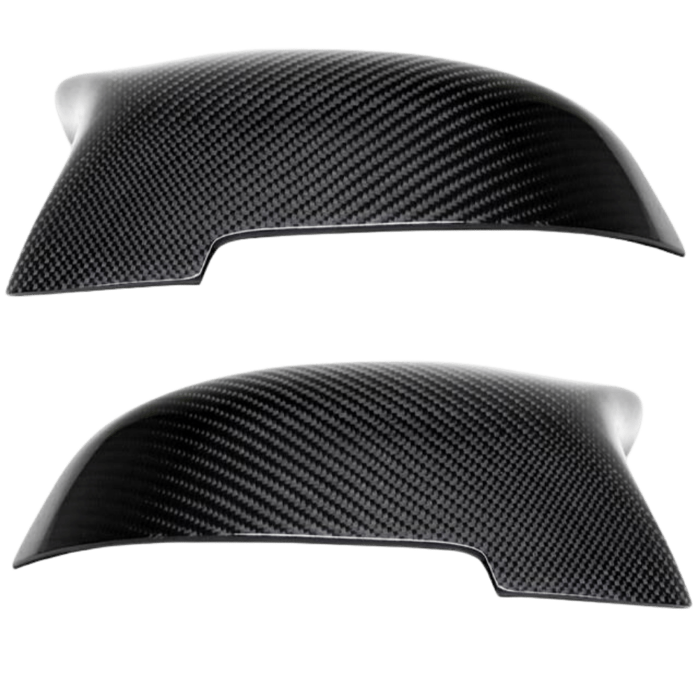 Spiegelkappen SET Echt Carbon / Schwarz Glanz passend für BMW F10 F11 F07 F18 F06 F12 F13