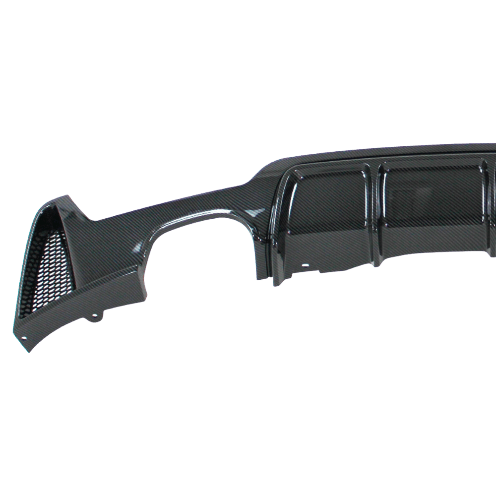 Rear diffuser different color combinations (carbon) for F32 F33 F36 for double pipe exhaust left side, only suitable for sport bumpers suitable for BMW 4 Series Coupe/Cabrio/Gran Coupe F32, F33 and F36 year 13 - 21 