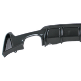 Rear diffuser different color combinations (carbon) for F32 F33 F36 for double pipe exhaust left side, only suitable for sport bumpers suitable for BMW 4 Series Coupe/Cabrio/Gran Coupe F32, F33 and F36 year 13 - 21 