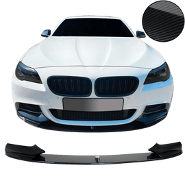 Front spoiler lip bumper sport performance carbon look one-piece for F10, F11 suitable for BMW F10 F11, 2010-2017