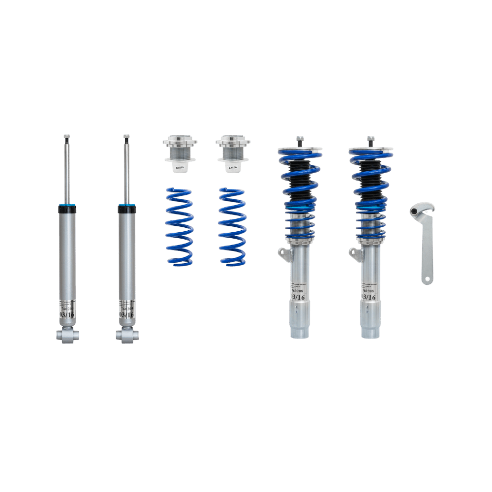 BlueLine coilover kit suitable for BMW 4 Series Coupe (F32) 418, 420, 425, 428, 430, 435 from model year 2013-, not suitable for vehicles with electronic damper control 