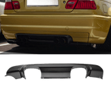 Heckdiffusor Ansatz Schwarz Matt Duplex passt für BMW 3er E46 Limousine Coupe Cabriolet Touring mit M-Paket CSL