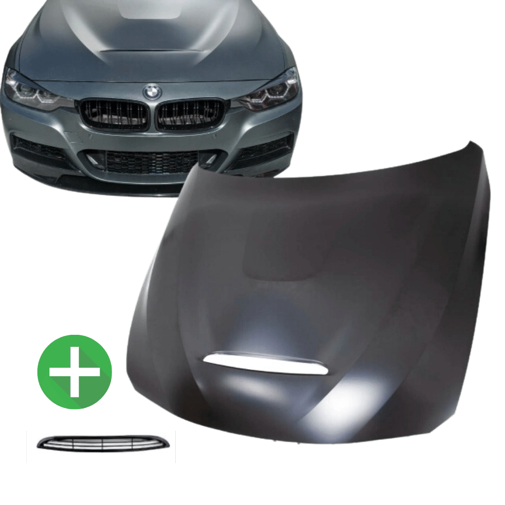 Set Sport Motorhaube + Lufteinlass schwarz passt für BMW 3er F30 F31 4er F32 F33 F36 nicht M3 GTS