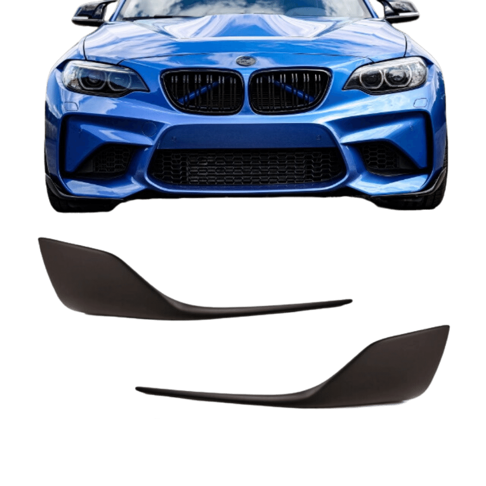 Performance Front Spoiler Set Flaps Ecken schwarz matt passend for BMW 2er F87 und M2 Look Stoßstangen