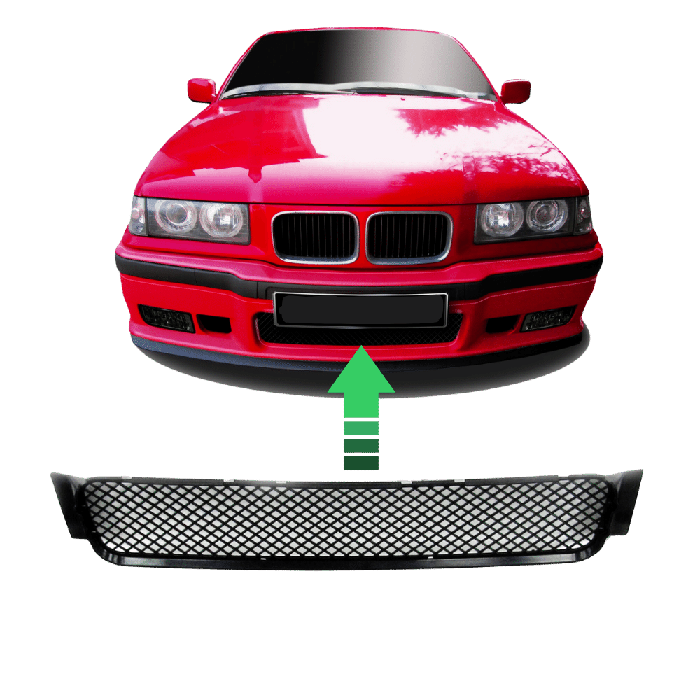 Stoßstangengitter Gitter Grill Front Mitte passend für E36 Sport Stoßstange  passend für BMW E36 Limo Coupe Cabrio Touring Compact nur M Paket oder