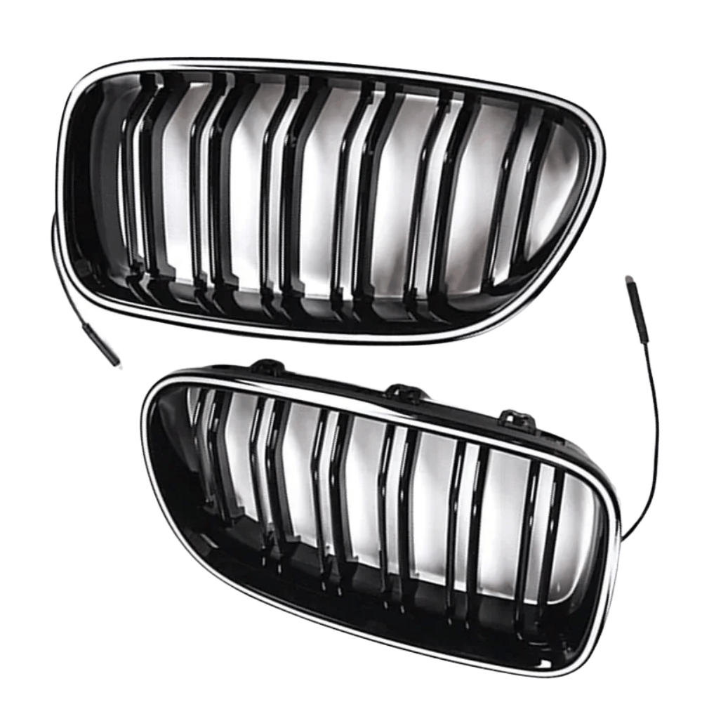 LED Nieren Grill für BMW 5er F10/F11 | 2010-2017 | Dual Lamellen Design Schwarz Glänzend