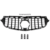 Kühlergrill Schwarz Sport - Passend für Panamericana GT Mercedes E-Klasse W212 S212 Facelift 2013-2016 + Distronic Aussparung