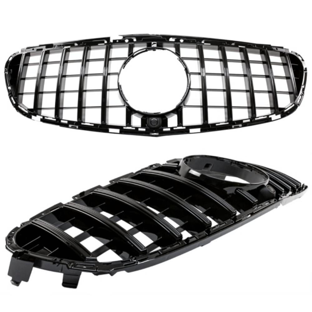 Kühlergrill Schwarz Sport - Passend für Panamericana GT Mercedes E-Klasse W212 S212 Facelift 2013-2016 + Distronic Aussparung
