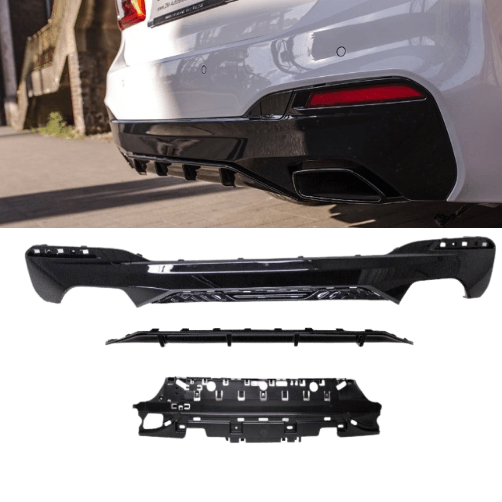 Sport-Performance Heckdiffusor Schwarz Glanz lackiert passt für BMW 5er G30 G31 M-Paket+ABE