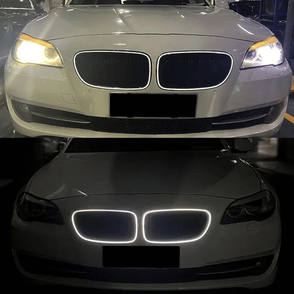 LED Nieren Grill für BMW 5er F10/F11 | 2010-2017 | Dual Lamellen Design Schwarz Glänzend