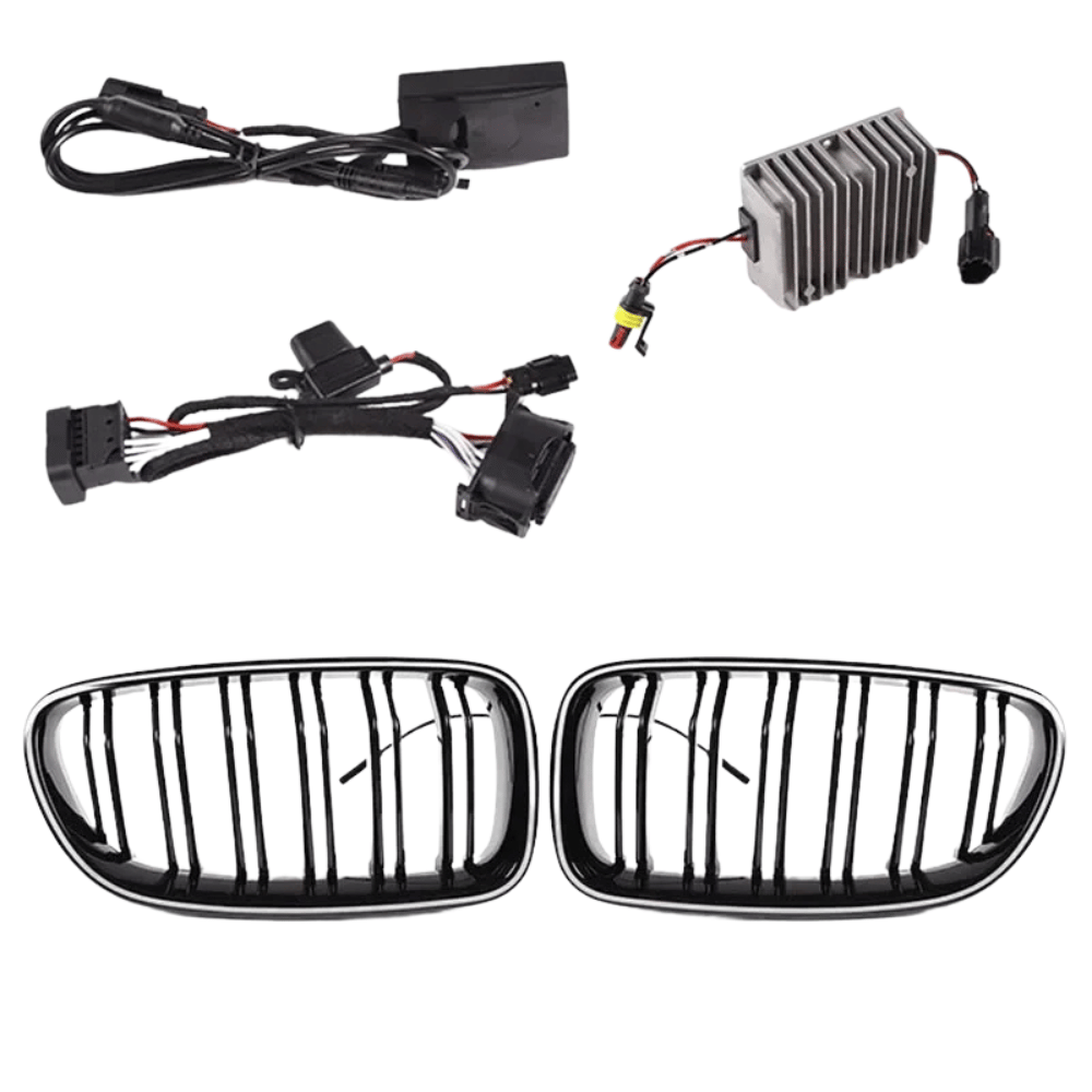 LED Nieren Grill für BMW 5er F10/F11 | 2010-2017 | Dual Lamellen Design Schwarz Glänzend