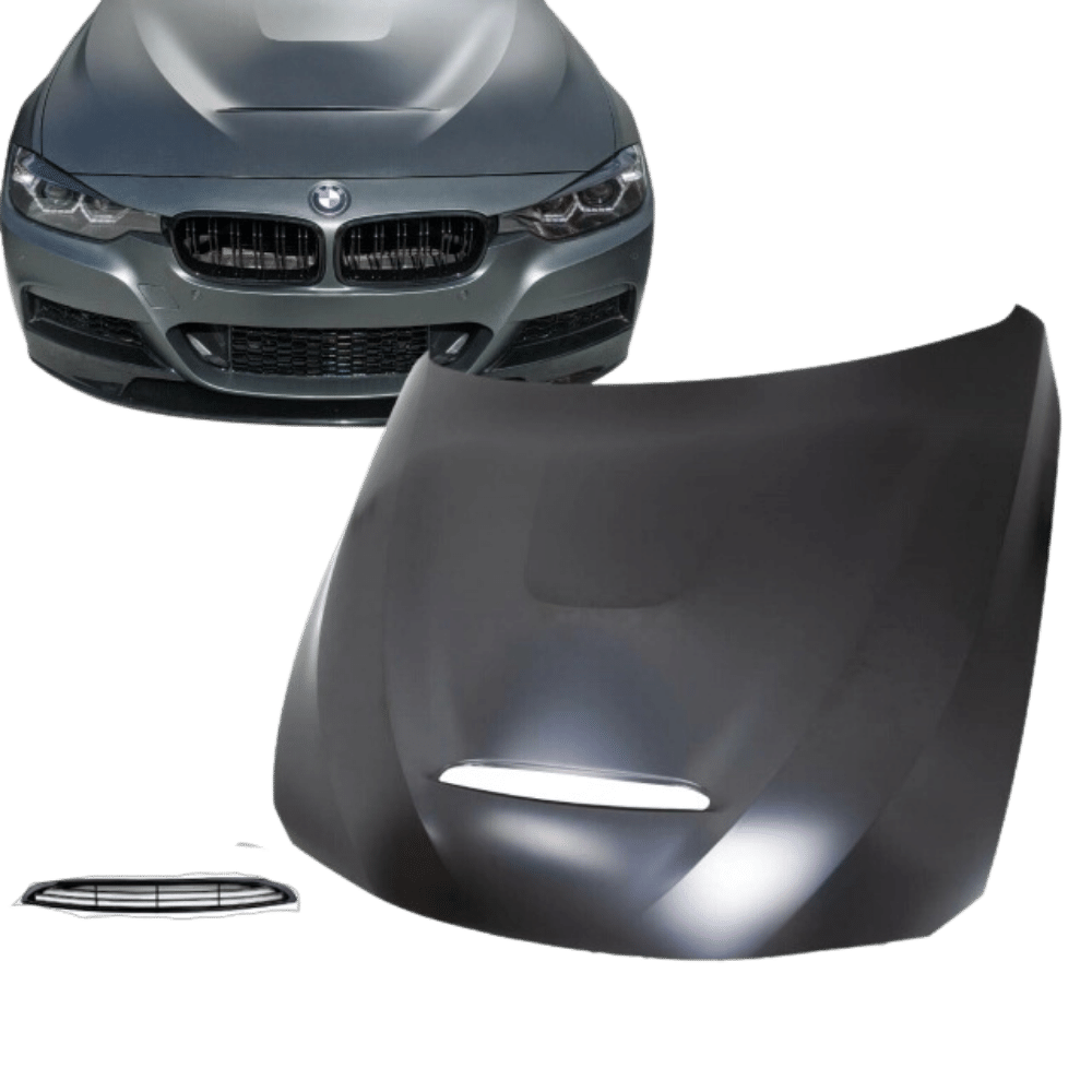 Set Sport Motorhaube + Lufteinlass schwarz passt für BMW 3er F30 F31 4er F32 F33 F36 nicht M3 GTS