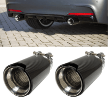 Load image into Gallery viewer, 2x Sport-Performance Exhaust Tips 90mm Tailpipes Carbon Gloss fits for BMW F20 F21 F22 F23 F30 F31 F32 F33 F36 135i 235i 335i 435i