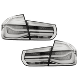 LED Lightbar Rückleuchten SET Weiss Facelift Design passt für BMW 3er F30 Limousine 2011-2015