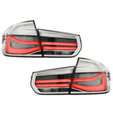 LED Lightbar Rückleuchten SET Weiss Facelift Design passt für BMW 3er F30 Limousine 2011-2015