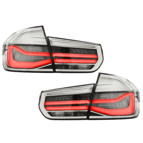 LED Lightbar Rückleuchten SET Weiss Facelift Design passt für BMW 3er F30 Limousine 2011-2015