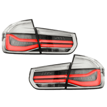 Laden Sie das Bild in den Galerie-Viewer, LED Lightbar Rückleuchten SET Weiss Facelift Design passt für BMW 3er F30 Limousine 2011-2015