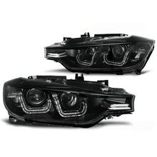 Laden Sie das Bild in den Galerie-Viewer, Scheinwerfer mit LED Angel Eyes passt für BMW 3er F30/F31 ab 2011-2015 Schwarz