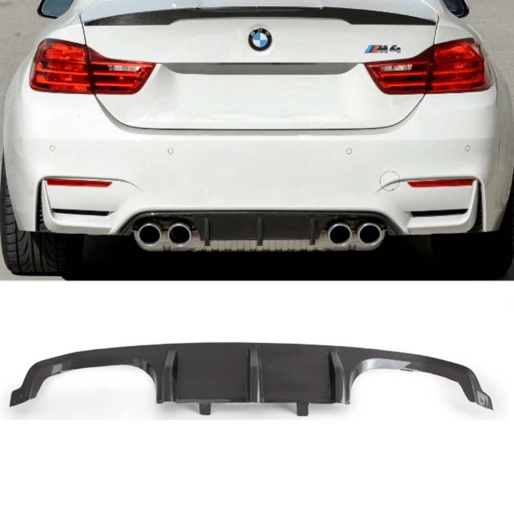 Sport-Performance Duplex Diffusor Echt Carbon passt für BMW 3er F80 M3 / 4er F82 M4 Stoßstange hinten