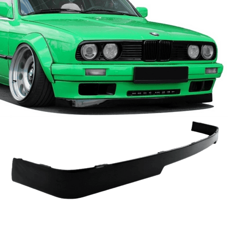 Frontspoiler Lippe vorne Schwarz glanz lackiert+ 10x Montage Clips 87-94 passend für BMW E30 auf IS Paket