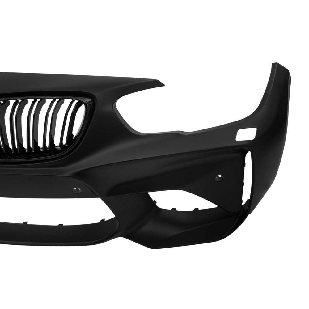Facelift front bumper in sport design including grills with PDC holes and SRA suitable for BMW F20 LCi / F21 LCi, 2015-2018