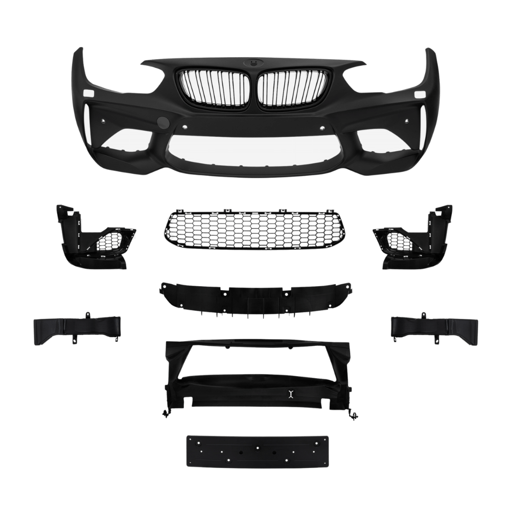 Facelift Frontstoßstange im Sport-Design inkl. Grills mit PDC-Bohrungen und SRA passend für BMW F20 LCi / F21 LCi, 2015-2018