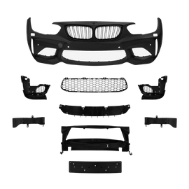 Facelift front bumper in sport design including grills with PDC holes and SRA suitable for BMW F20 LCi / F21 LCi, 2015-2018