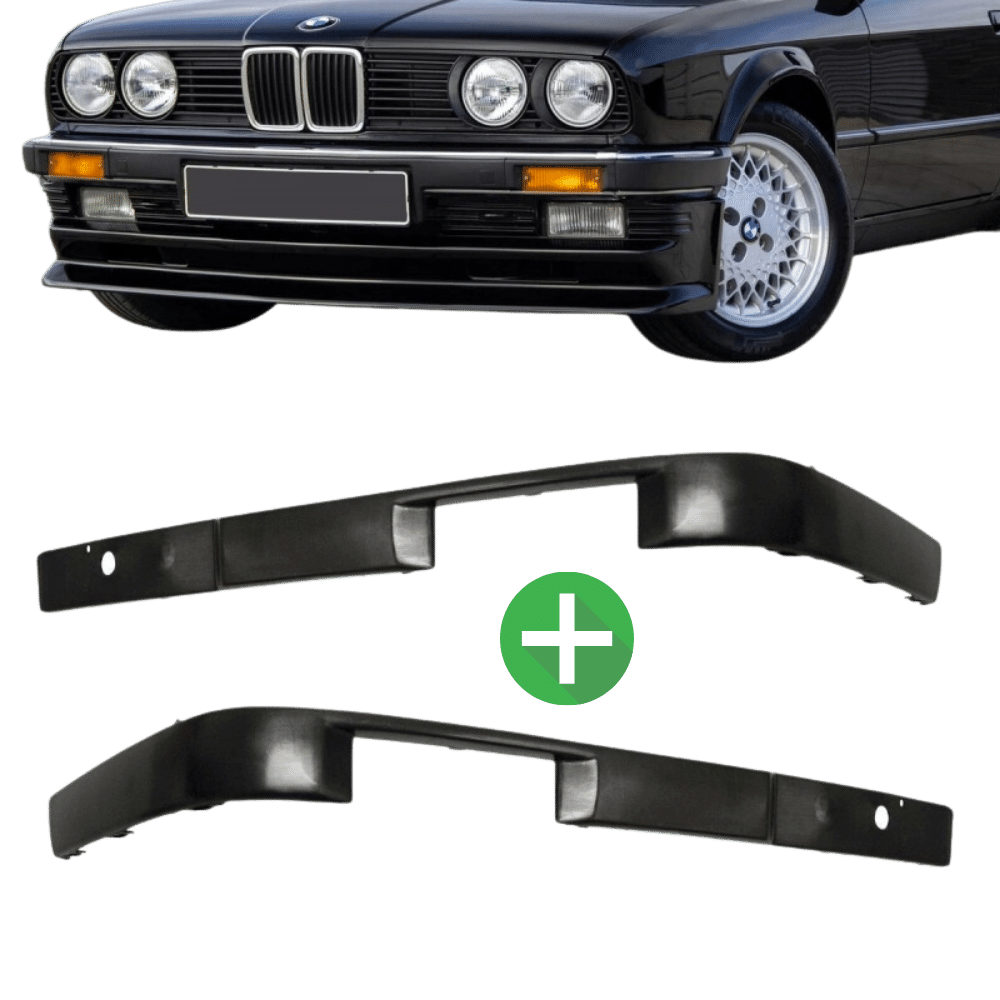 SET Stoßstangenleiste vorne (LINKS & RECHTS) passt für BMW E30 Facelift 09/87 >