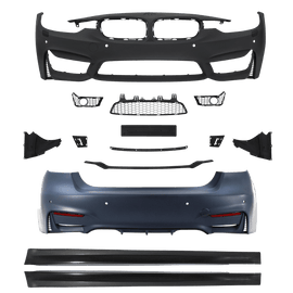 Stoßstangen Kit inkl. Seitenschweller mit PDC-Bohrungen und SRA passend für BMW 3er F30 ( LCI ) ab Baujahr 05.2015-