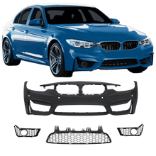 Lataa kuva Galleria-katseluun, Sport-muotoinen etupuskuri, jossa PDC-reiät ja SRA, sopii BMW 3-sarjan BMW F30 LCI:lle, 05/2015-2018