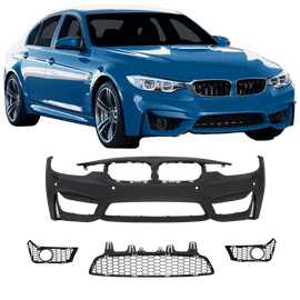 Frontstoßstange Stossstange im Sport-Design mit PDC-Bohrungen und SRA passend für BMW 3er BMW F30 LCI, 05/2015-2018