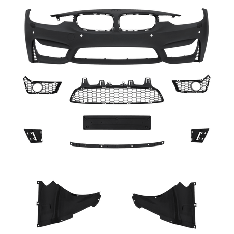 Frontstoßstange Stossstange im Sport-Design mit PDC-Bohrungen und SRA passend für BMW 3er BMW F30 LCI, 05/2015-2018