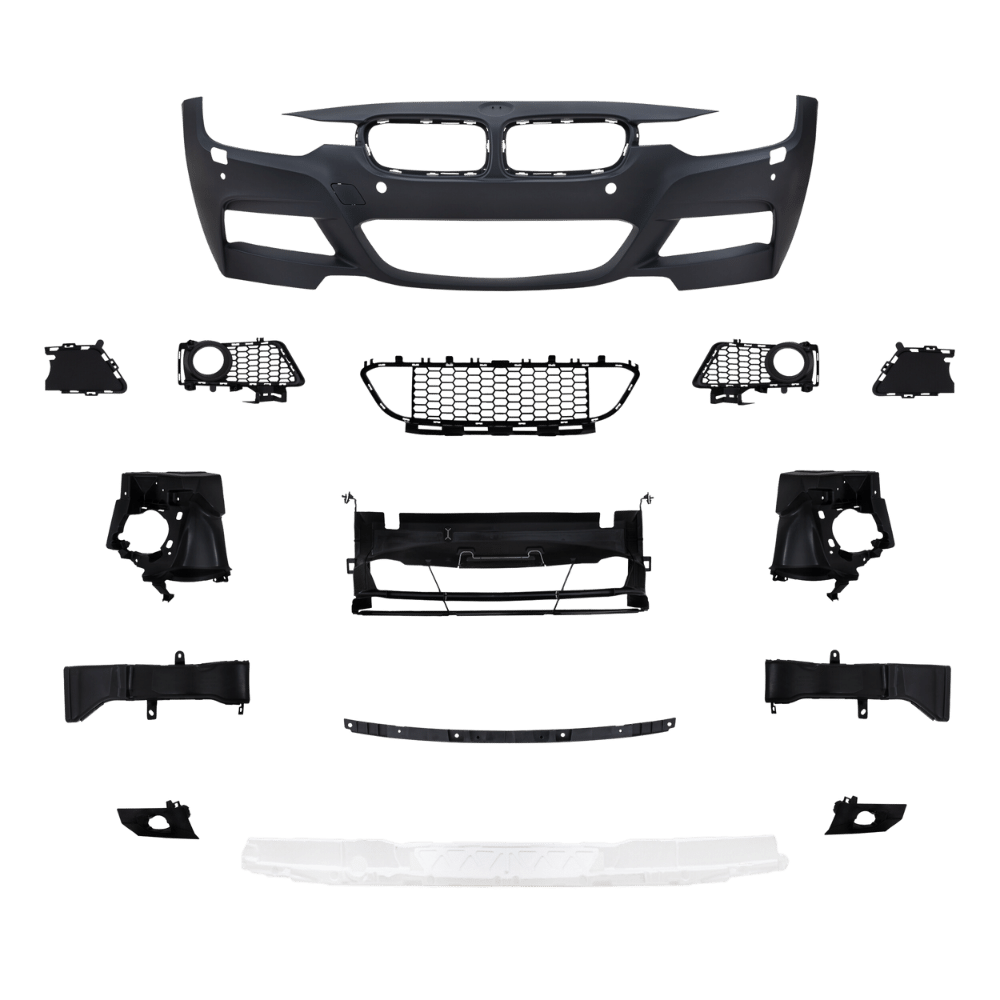 Frontstoßstange im Sport-Design mit PDC-Bohrungen und SRA passend für BMW 3er F30 Limousine ab Baujahr 10.2011 - F31 Touring