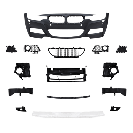 Frontstoßstange im Sport-Design mit PDC-Bohrungen und SRA passend für BMW 3er F30 Limousine ab Baujahr 10.2011 - F31 Touring