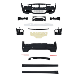 Stoßstangen Kit im Sport-Design inkl. Seitenschweller mit PDC-Bohrungen und SRA passend für BMW 3er F30 Limousine ab Baujahr 10.2011 -