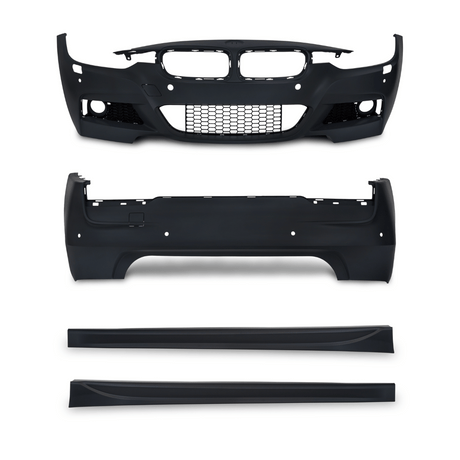 Stoßstangen Kit im Sport-Design inkl. Seitenschweller mit PDC-Bohrungen und SRA passend für BMW 3er F30 Limousine ab Baujahr 10.2011 -