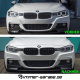 Kühlergrill Grill Schwarz Glanz Doppelsteg Sport passend für BMW 3er F30 F31 alle Modelle 2011-2019 +Emblemhalter