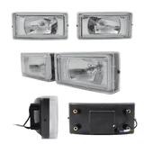 Nebelscheinwerfer SET Klarglas Chrom H3 - Passend für Mercedes E-Klasse W124 mit AMG-Stoßstangen