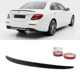 SET Sport Heckspoiler Schwarz Glanz + 3M Klebeband - Passend für Mercedes E-Klasse W213 Limousine 2016+